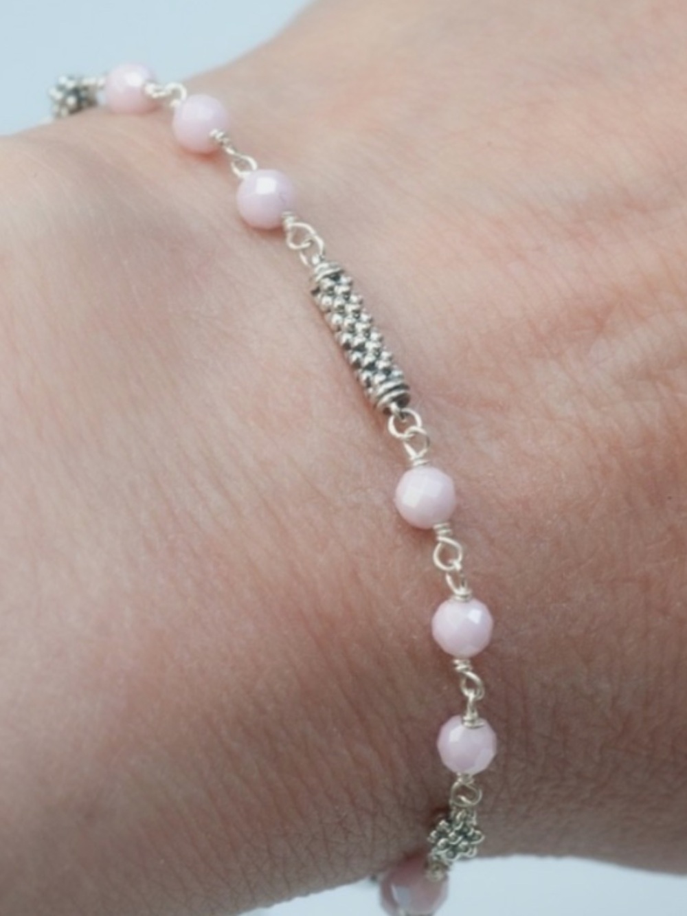 Lagos Sterling Silver Caviar Icon Pink Ceramic Bead Station Toggle Bracelet - Picture 4 of 5